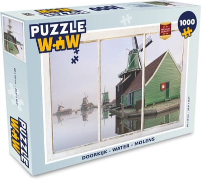 Puzzel Doorkijk - Water - Molen - Legpuzzel - Puzzel 1000 stukjes volwassenen