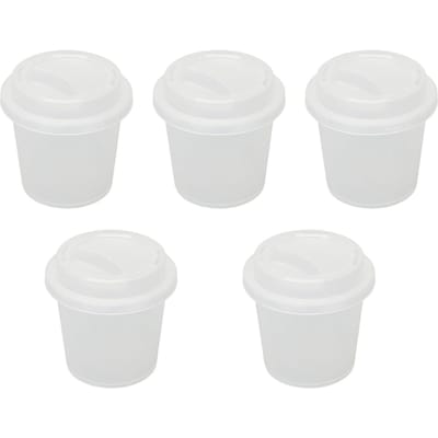 5 STUKS Make-up Ei Opbergdoos Beker Vorm Transparant Draagbaar Beauty Ei Spons Organizer voor Reizen white
