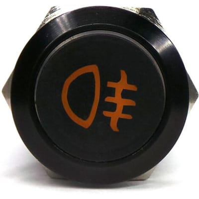 LED Mistlamp Schakelaar 18mm Zwart Momentary Off-Road 12V