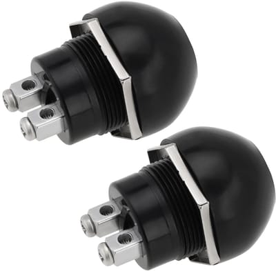 EMSea 2 STKS 12 V Waterdichte Momentary Drukknop ABS Hoorn Knop DC12-24V 10A 2 Contacten Waterdichte Schakelaar voor Automotive Motorfiets Gebruik Zwart