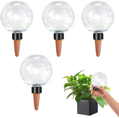 Dailygoods - Irrigatieballen, 4 stuks irrigatieballen voor planten, 500 ml waterdispenser, planten, irrigatie, transparante zelfbewatering, geschikt voor potplanten