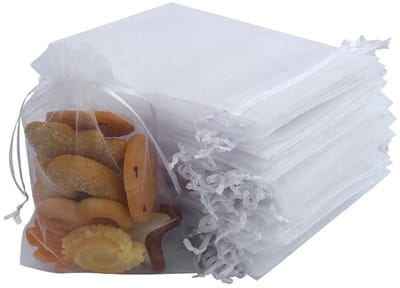 Dailygoods- Organza zakjes 110 stuks - 15 x 10 cm - Cadeauzakjes voor sieraden - Trekkoordsluiting - Hoogwaardige kwaliteit - Perfect voor speciale gelegenheden