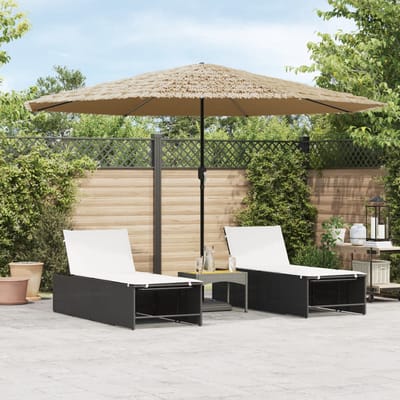 vidaXL - Parasol - met - stalen - paal - 388x388x248 - cm - bruin