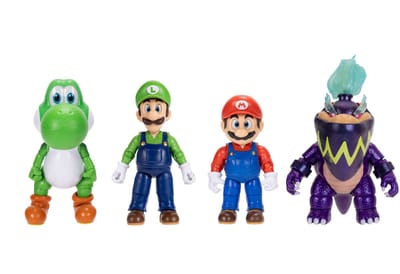 Super Mario Galaxy Film - Multipack met 13 cm figuren – Mario, Yoshi en exclusieve Wonder Bowser Jr. en Luigi figuren