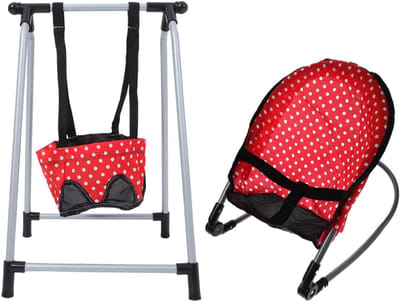 Poppenaccessoires Set - Speelgoed Meubels - Fantasie Spel - Realistische Speelervaring - 48 x 28 x 21 cm - Rood