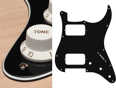 Boston ST-333-B pickguard, Stallion, HH, 3 pot holes, 3-5 switch, 3 ply, black