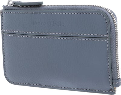 Marc O'Polo Leren Portemonnee Florica Zip Wallet Grey Horizon Blauw