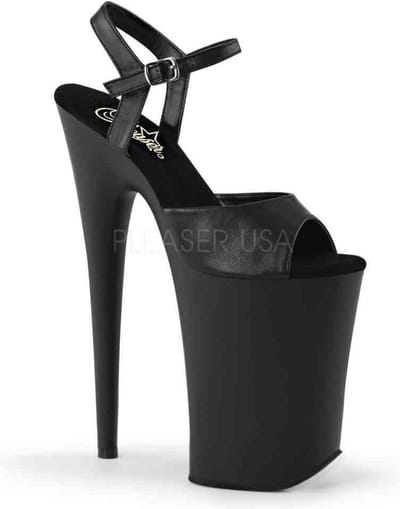Pleaser - INFINITY-909 Sandaal met enkelband, Paaldans schoenen - Paaldans schoenen - 35 Shoes - Zwart