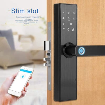 Deurslot Zonder Sleutel Wifi Vingerafdruk en Touchscreen Elektronisch Biometrisch Wachtwoord IC Kaart Smart Entry Door Lock Ondersteuning App met Mechanische Sleutel Voor Kantoor Hotel Thuis