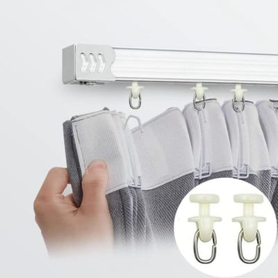 50 stuks Gordijnrail Glijders Plafond Schuifgordijnrail Haken Gordijnrail Rolhouder Douchegordijn Katrol Raam Acc 50pcs gray
