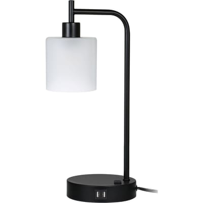 Lampe de table industrielle vintage, lampe de bureau, lampe de chevet, lampe de chevet avec ports USB 2,1 A, port CA noir