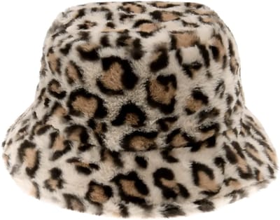 Furry Leopard Bucket Hat - Luipaard Crème/Bruin | Polyacryl | 56-58 cm | Fashion Favorite