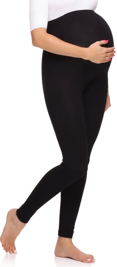 Merry Style MS-MS10-297-LE Dames Zwangerschapsleggings Leggings - Sport - Vrijetijdsbroek - Lang - Viscose - Sporbroek - Yogabroek - Zwart - S
