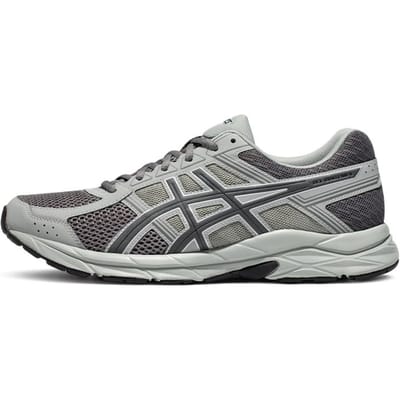 Asics Gel-Contend 4 Demping Stof Synthetisch Leer Duurzaam Laag Uitgesneden Hardloopschoenen Heren Sneakers Donkergrijs T8D4Q-033 43.5 gray