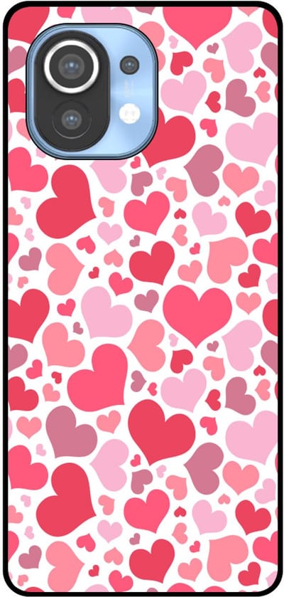 Smartphonica Telefoonhoesje Geschikt voor Xiaomi Mi 11 met Hartjes Print - Hearts Design TPU Backcover Case - Kinder Hoesje met Hartjes Design geschikt voor Xiaomi Mi 11