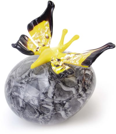 Loranto - Mini Urn met Vlinder - Grijze Steen - Kleine urn voor as