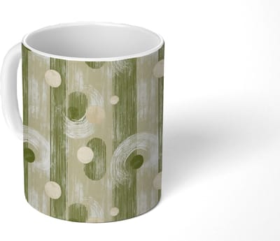 Mok - Koffiemok - Artistiek - Modern - Groen - Mokken - 350 ML - Beker - Koffiemokken - Theemok