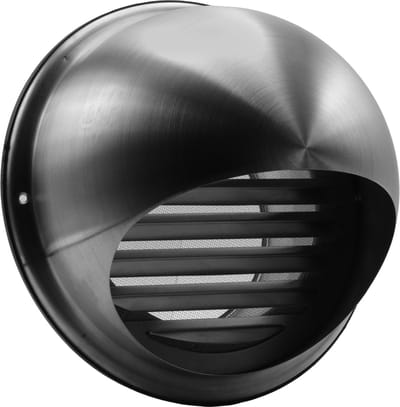RVS buitenrooster bol model fijnmazig gaas Ø180mm