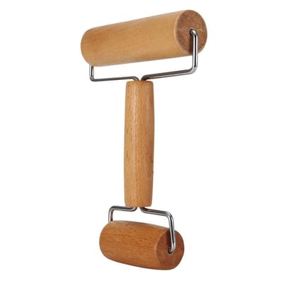 Dailygoods- Deegroller Houten - Mini Deegroller - Gebak/Pizza Roller - Eenvoudig Gebruik - Gelijkmatige Uitrol - Voor Cakes/Koekjes - Bakrol