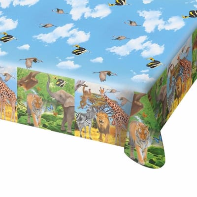 Folat Jungle tafelkleed - 130 x 180 cm - plastic - safari thema - kinder verjaardag - kinderfeestje versiering