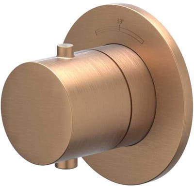 IVY Bond Afbouwdeel Inbouwthermostaat Symmetry met Rond Rozet - Geborsteld Mat Koper PVD