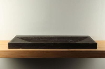 hardstenen wastafel / natuursteen wasbak 140 cm BE-032 met 2 kraangaten, 140x45x10 cm