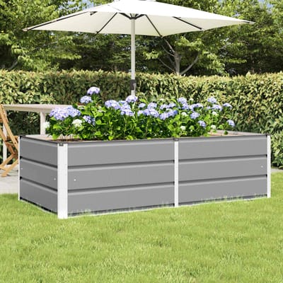 vidaXL - Plantenbak - Lichtgrijs - 160 - x - 80 - x - 45 - cm - Staal