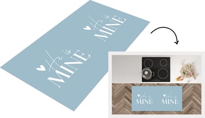 Keukenloper - Loper keuken - Trouwen - Spreuken - 'He is mine' - Quotes - 120x60 cm - Keukenloper vinyl