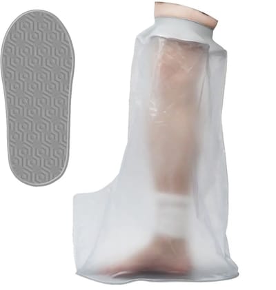 MultiMotion - Gipshoes Been Heel met siliconenring en antislip voet - Herbruikbaar - Douchehoes waterdicht | Houd het gips droog | Verbandhoes