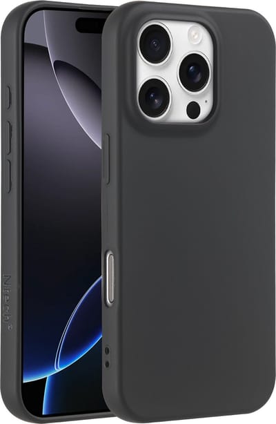 Hoesje Geschikt voor iPhone 16 Pro – Zacht siliconen liquid backcover – Zwart