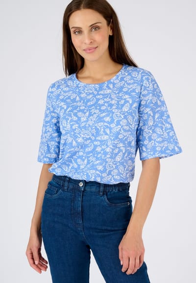 Damart - Climatyl T-shirt van soepel tricot - Dames - Blauw - L