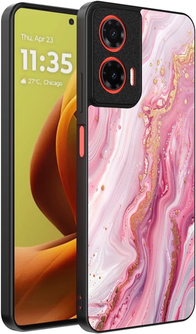 Smartphonica Telefoonhoesje Geschikt voor Motorola Moto G85 / Motorola Edge 50 Fusion met marmer opdruk - TPU backcover case marble design - Roze geschikt voor Motorola Edge 50 Fusion;Motorola Moto G85