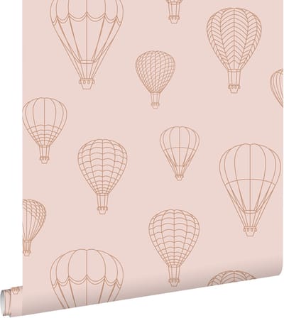 ESTAhome behang luchtballonnen terracotta roze - 50 x 900 cm - 139720