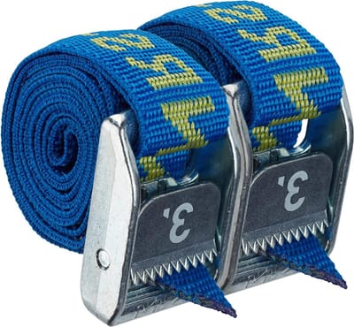 Spanbanden - Tie-down straps - Vastzetten van uitrusting - UV-beschermde banden - 3 voet - Blauw
