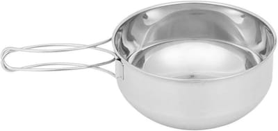 Kampeer Kom - Vouwbare Kom - Buiten Koken - Roestvrij Staal - 12 x 8.5 cm - Zilver