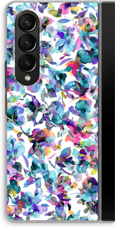 Case Company® - Hoesje geschikt voor Samsung Galaxy Z Fold4 hoesje - Hibiscus Flowers - Soft Cover Telefoonhoesje - Bescherming aan alle Kanten en Schermrand