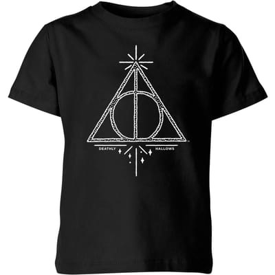 Harry Potter Deathly Hallows kinder t-shirt - Zwart - 98/104 (3-4 jaar)