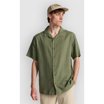 Billabong Vacay Linen Overhemd Met Korte Mouwen Groen L Man