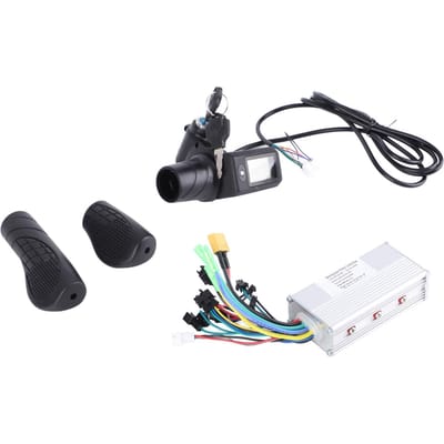 Contrôleur sans balais 36V 48V 500W 28A à onde sinusoïdale, 3 modes, avec poignée d'accélérateur semi-tournante 805 avec panneau pour le cyclisme black