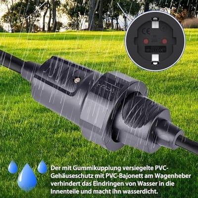 Rubberen Eurokoppelingen 2 Stuks 250 V/16 A met IP44 en Knikbescherming