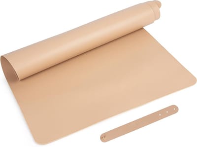 Grote PU-Leer Onderlegger 80x40 cm | Tafelbeschermer Zandbeige voor Koffiezetapparaat en Meer