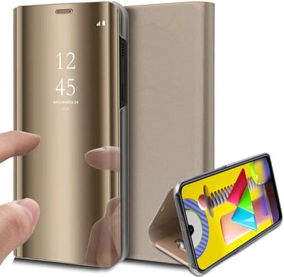 Hoesje geschikt voor Samsung Galaxy M31 - Book Case Spiegel Goud