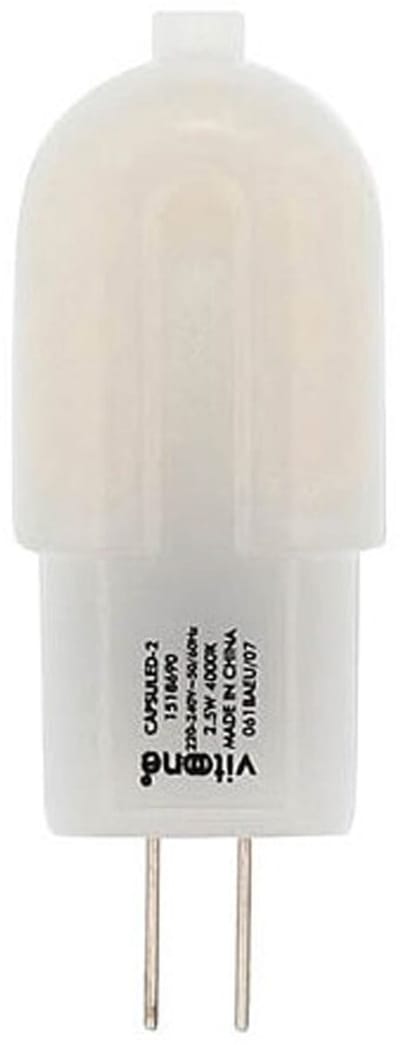 VITO LED Capsule Steeklamp G4 - 2.5W (vervangt 20W) - 215lm - 4000K - 220-240V - Dimbaar - Ø16mm - Energiezuinig