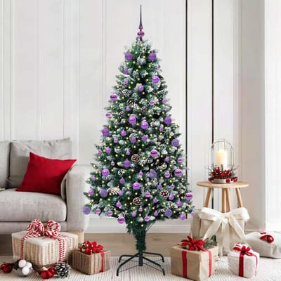 vidaXL Kunstkerstboom Groen 180 cm PVC en Staal en Kunststof