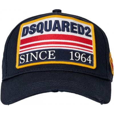 DSQUARED2 merk honkbalpet marineblauw red