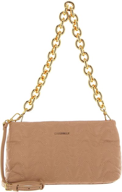 COCCINELLE Leren Schoudertas Avondtas Ophelie Matelasse Handbag Toasted Beige