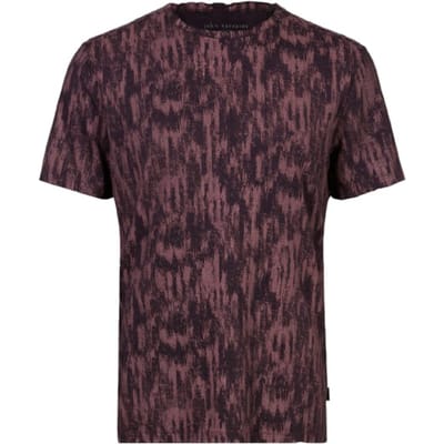 John Varvatos Ramsey Ss Ikat Burnout Crew With Raw Edg Dry Fig Größe: S | Bedruckte T-Shirts Outlet | Herren | Weiß
