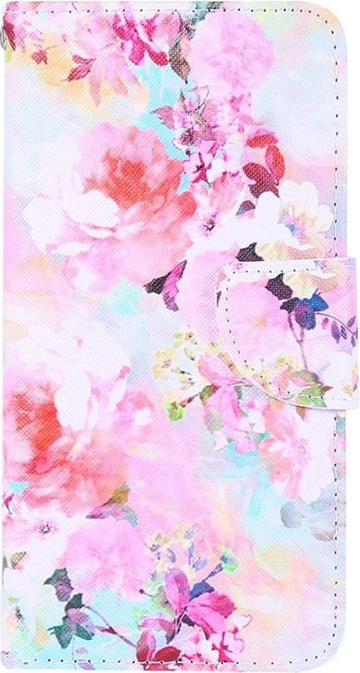 Shop4 - Geschikt voor Samsung Galaxy A11 Hoesje - Wallet Case Kleurrijke Bloemen