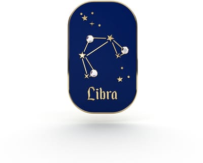 PINETS Weegschaal Zodiak Pin met Zirkonia, 14K Goud Afwerking