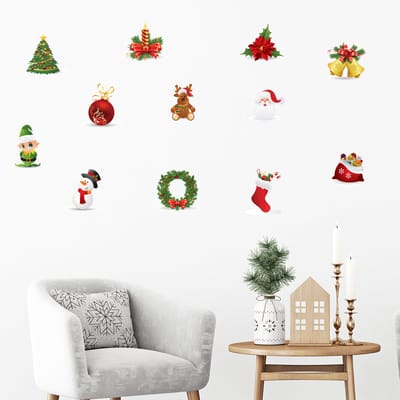 Kerststickers, kerstversieringen - zelfklevende kerststickers - feestdecoraties - 100x120cm